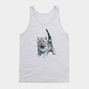 British Shorthair Tabby Cat Kitten Tank Top